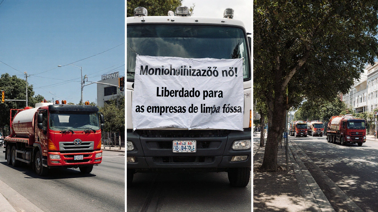 Empresários de limpa fossa protestam contra concessão da BRK em Blumenau